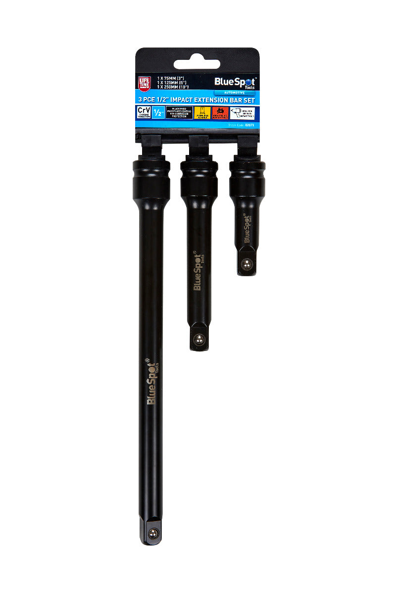 Blue Spot Tools 3 PCE 1/2" Impact Extension Bar Set