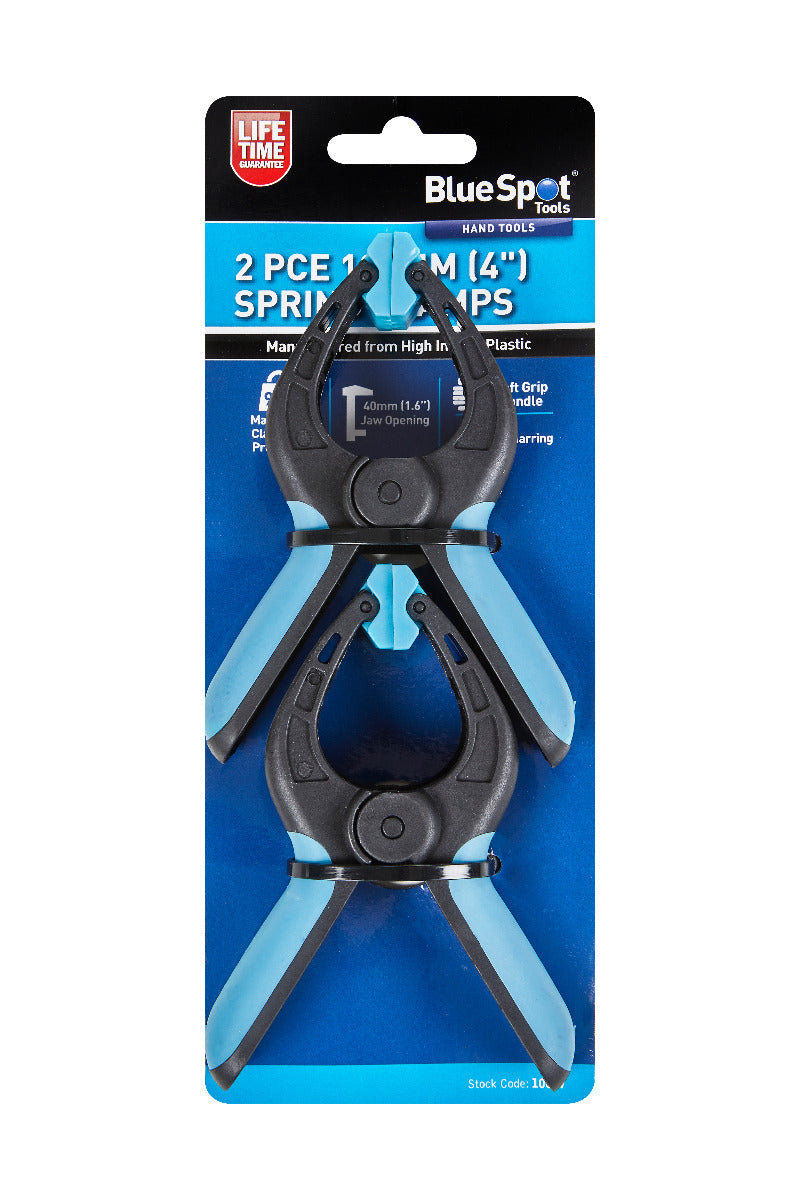 Blue Spot Tools 2 PCE 100mm (4") Spring Clamps