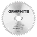 GRAPHITE Circular saw blade, solid carbide, 250 x 30 mm, 100 teeth, for aluminium — 55H611