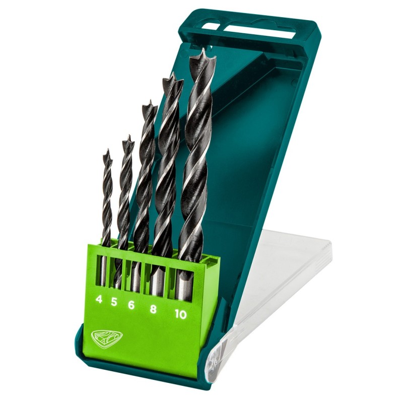 VERTO Wood twist drill, 4.0 - 10 mm, set 5 pcs. — 60H802