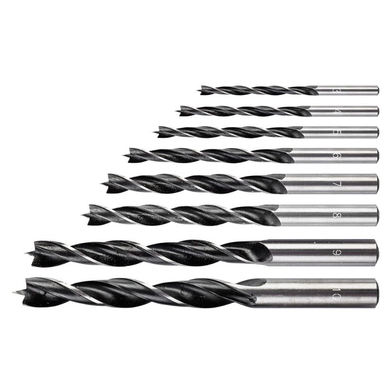 GRAPHITE Wood drill set: 3, 4, 5, 6, 7, 8, 9, 10 mm, 8 pcs — 54T575