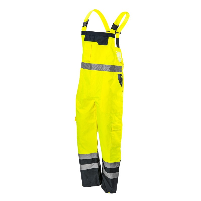 NEO TOOLS High visibility work dungarees, water resistant, yellow, size S — 81-775-S