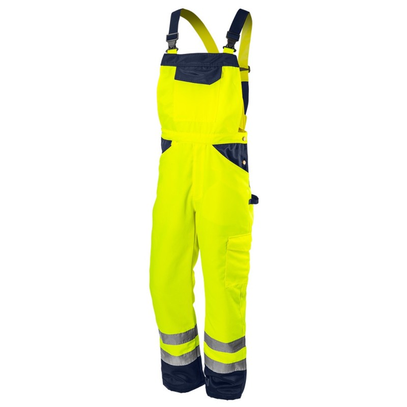 NEO TOOLS High visibility work dungarees, yellow, size S — 81-777-S