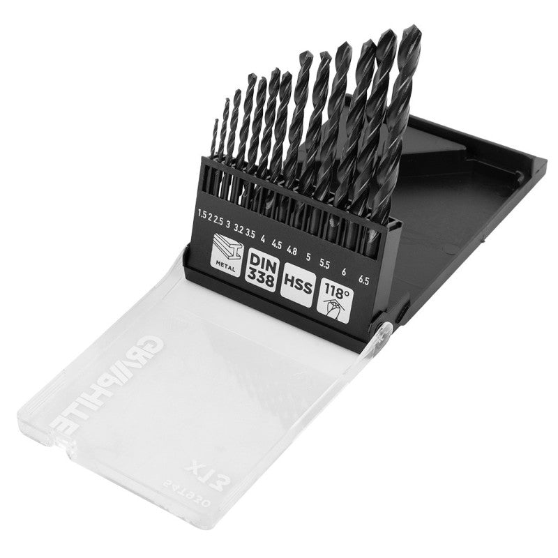 GRAPHITE HSS metal drill, 1.5 - 6.5mm, set 13 pcs — 54T930
