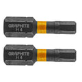 GRAPHITE Impact bit HEX4 x 25 mm, 2 pcs — 56H507