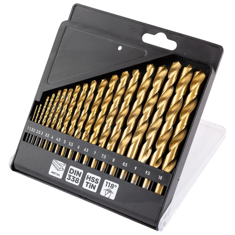 GRAPHITE HSS TiN metal drill, 1 - 10 mm, set 19 pcs — 54T950
