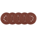 GRAPHITE Velcro-backed sanding discs 150 mm, P150, 5 pcs, with 8 holes — 58T280