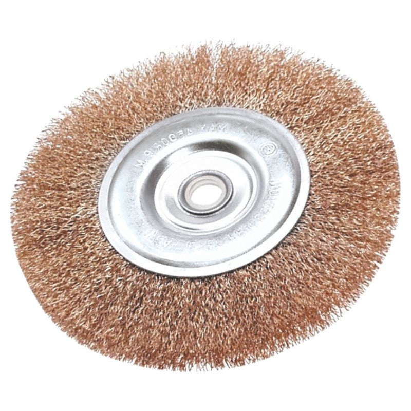 VERTO Circular brush 100mm, brass plated steel wire, crimped — 62H312