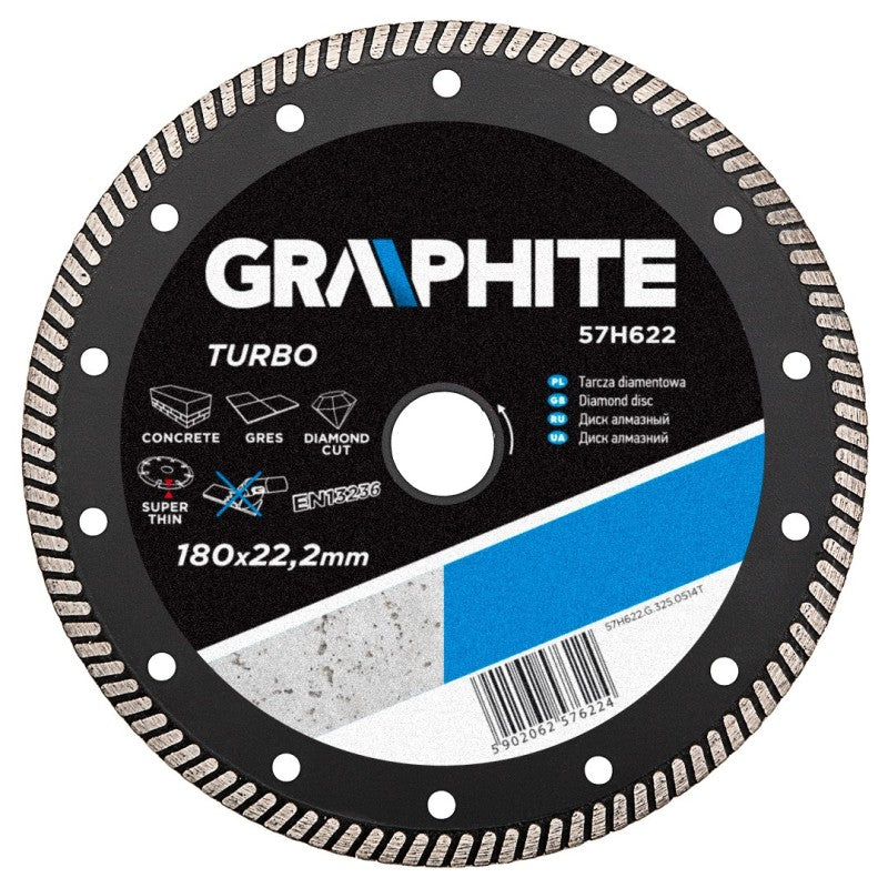 GRAPHITE Super thin diamond disc 180mm, Turbo — 57H622