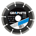 GRAPHITE Laser welded X-type segmented diamond disc 125x22mm - multipurpose — 57H866
