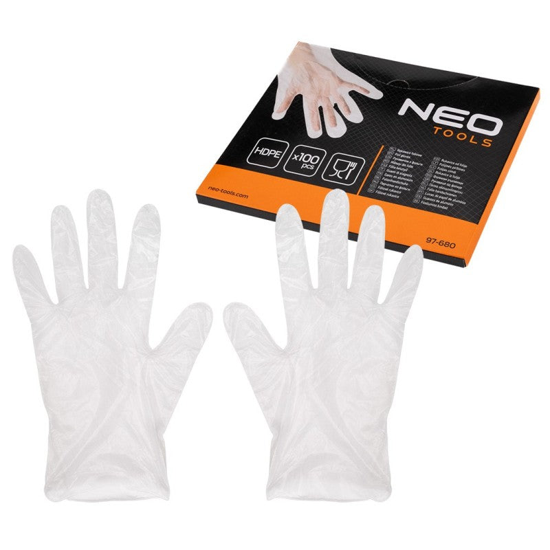 NEO TOOLS Disposable plastic gloves, 100 pieces — 97-680