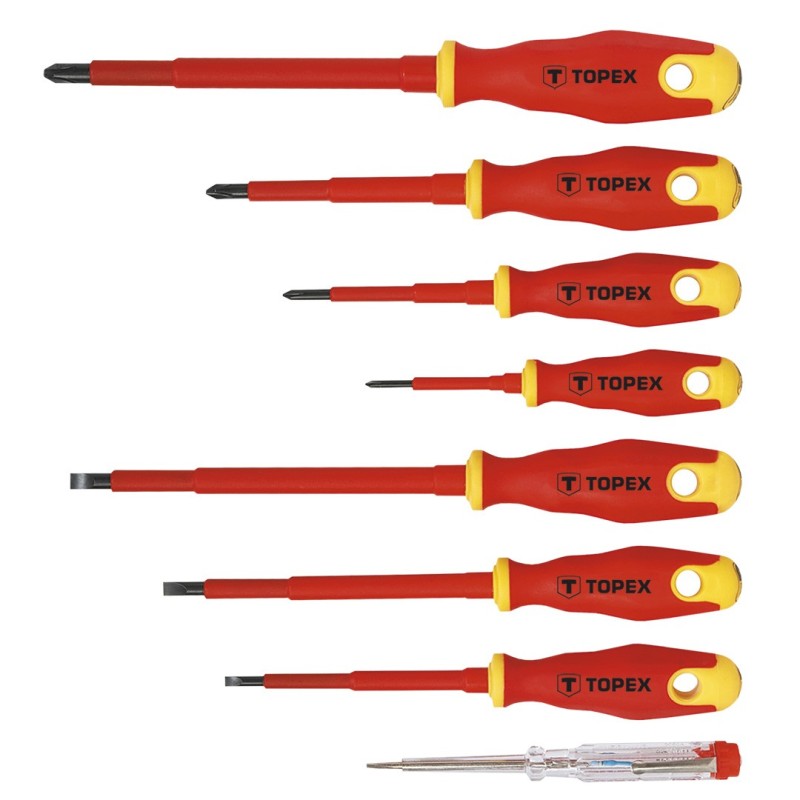 TOPEX Screwdrivers 1000V, set 8 pcs — 39D674