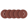 GRAPHITE Velcro-backed sanding discs 150 mm, P100, 5 pcs, with 8 holes — 58T284