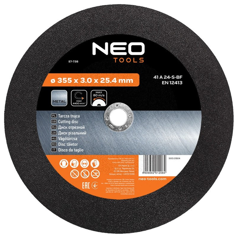 NEO TOOLS Metal cutting disc 355 x 3.0 x 25.4 mm 41 A 24-S-BF — 57-738