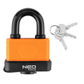NEO TOOLS Waterproof padlock, laminated rubber cover. 40mm — 85-011