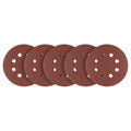 GRAPHITE Velcro-backed sanding discs 125 mm, P120, 5 pcs, with 8 holes — 58T292