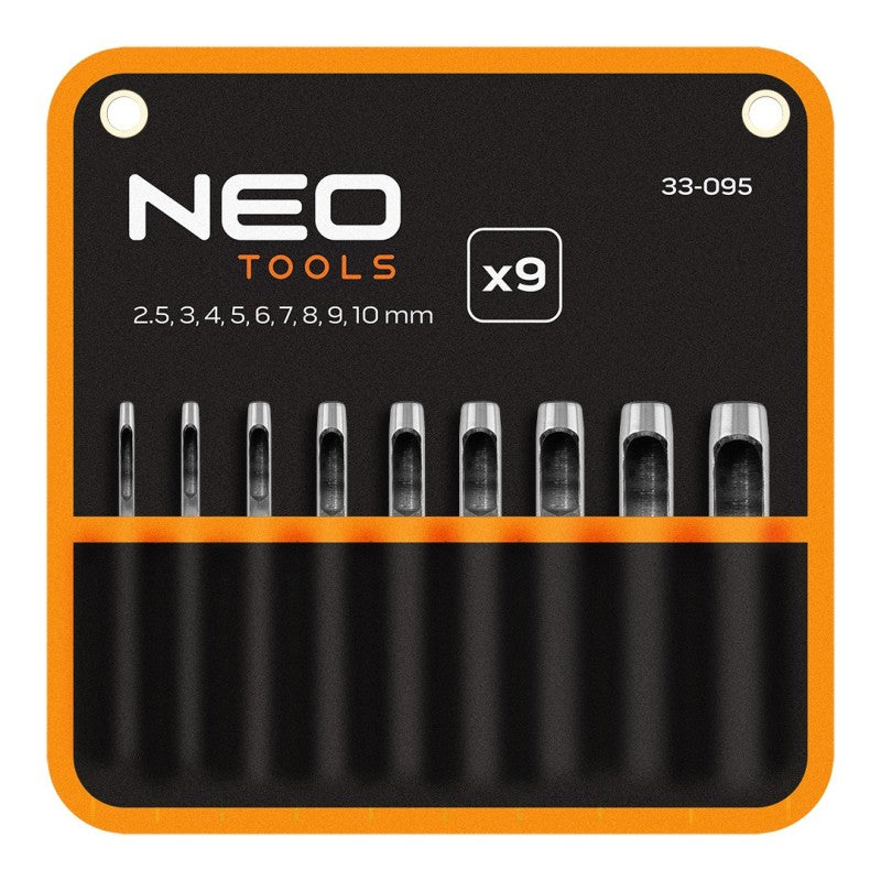 NEO TOOLS Set of 9 punches, diameter 2.5-10 mm, oxford pouch — 33-095