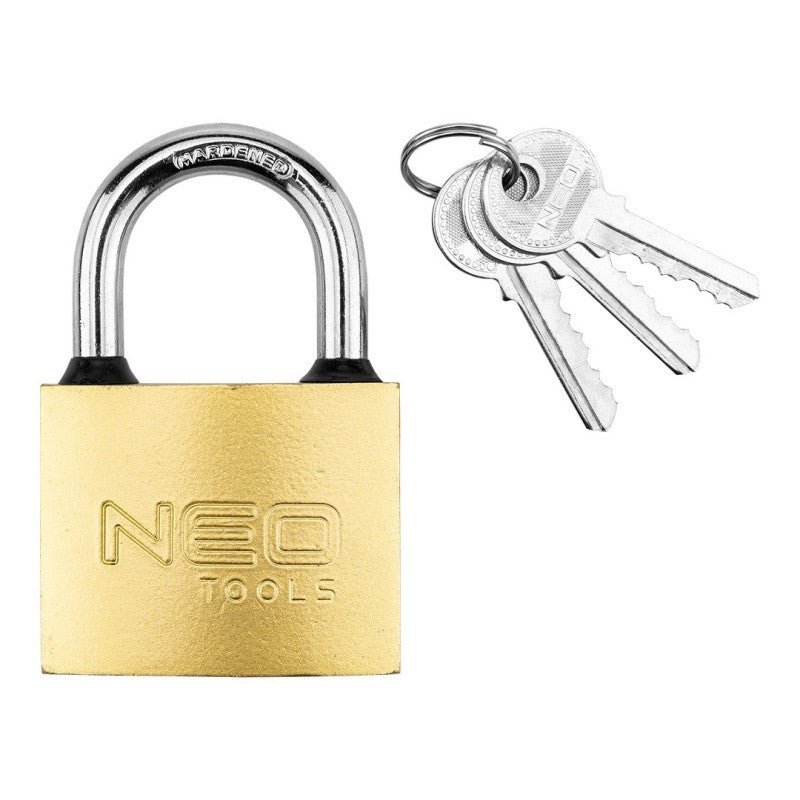 NEO TOOLS Padlock 50 mm, 3 keys — 85-052