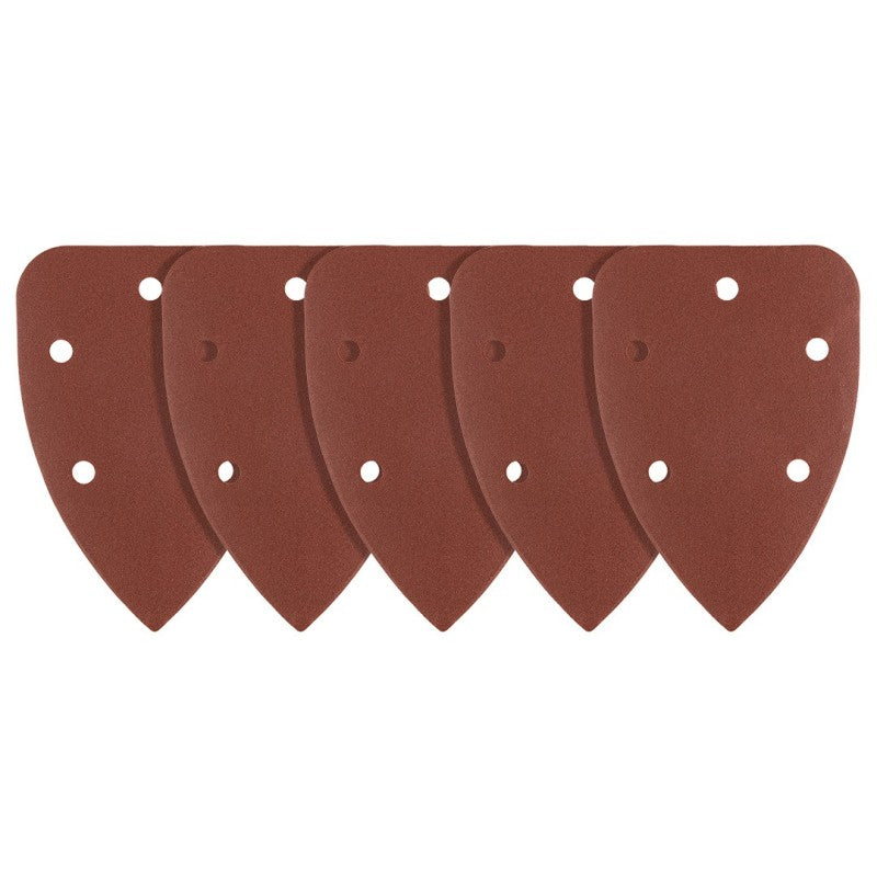 GRAPHITE Sanding paper, velcro, iron 98 x 140 mm, P80, 5 pcs, with 5 holes — 58T317