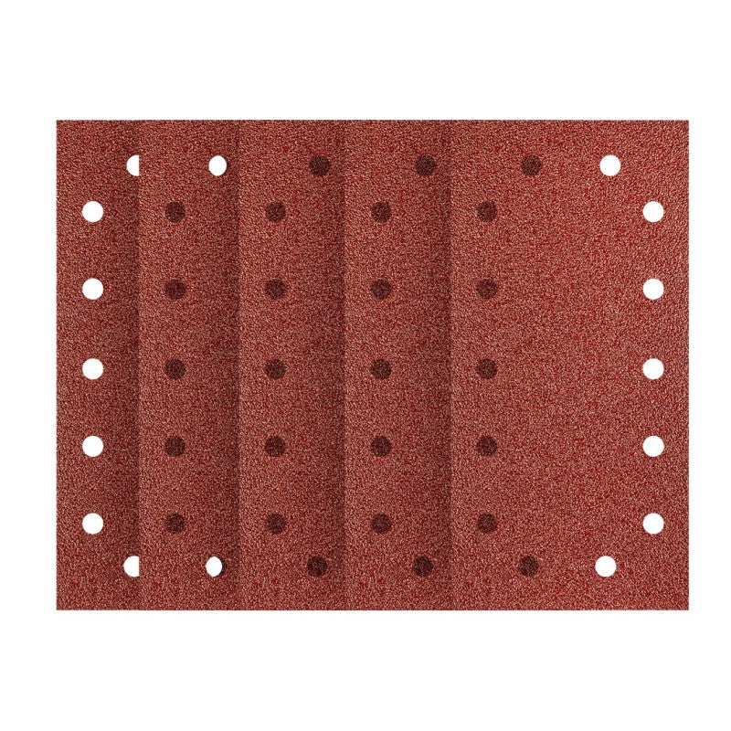 NEO TOOLS Velcro-backed sanding paper 115 x 230 mm, P180, 5 pcs, with 14 holes — 55-725