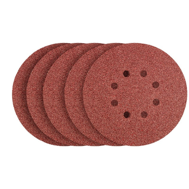NEO TOOLS Velcro sanding discs 150 mm, P120, 5 pcs, with 8 holes — 55-949