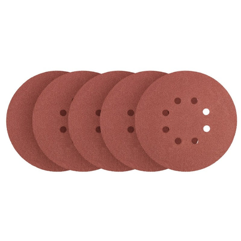 NEO TOOLS Velcro sanding discs 150 mm, P150, 5 pcs, with 8 holes — 55-950