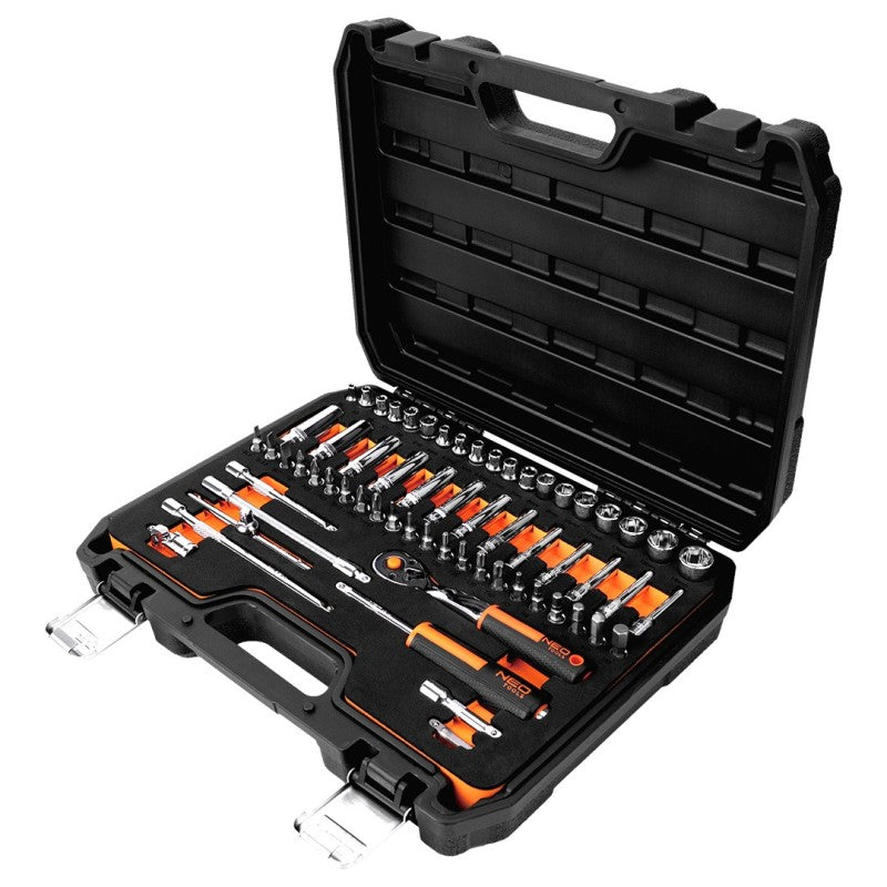 NEO TOOLS Socket spanners 1/4", set of 63 pieces, EVA foam — 10-008-1
