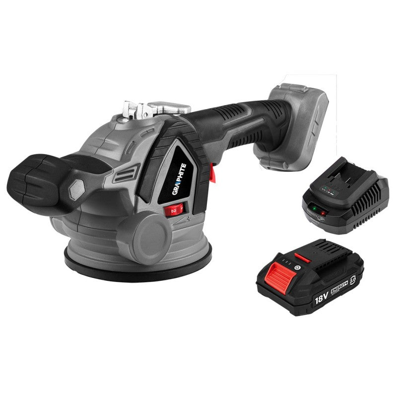 GRAPHITE 18V ENERGY+ set: tile vibrator + 2Ah battery + charger — 58GE148-SET1
