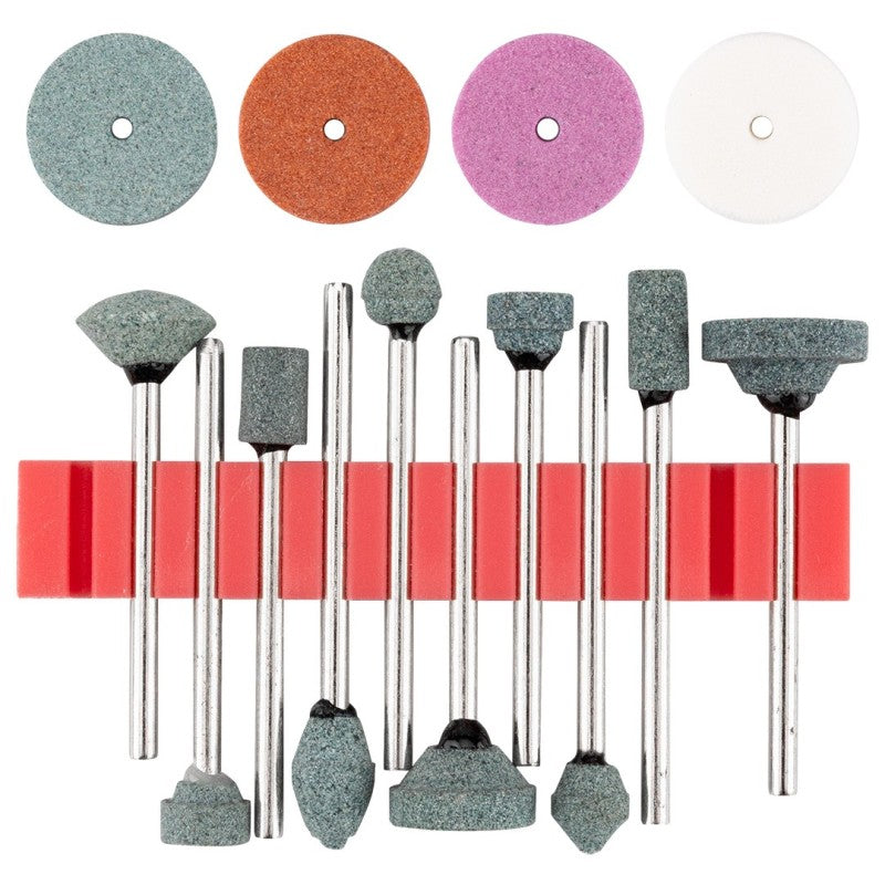 GRAPHITE Set of sanding stones for mini grinder, 14 pcs. — 56T653