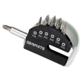 GRAPHITE Set of screwdriver bits PH0, PH1x2, PH2x2, PH3 with handle, 7 pcs. — 56T564