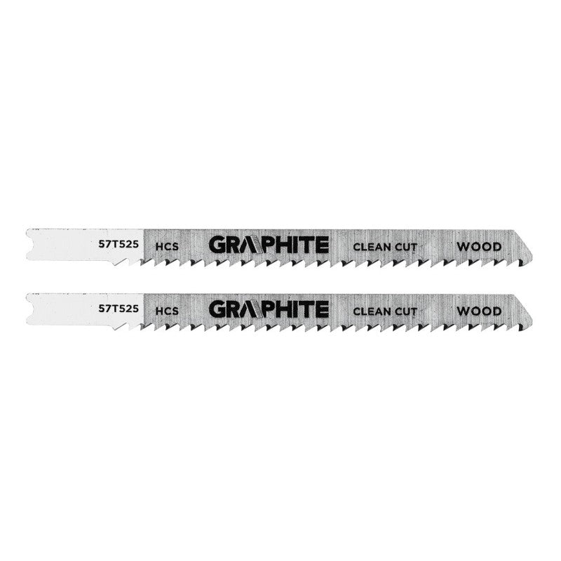 GRAPHITE Jigsaw blade, 10 TPI, HSC, U-shaped handle, 2 pcs, clean cut — 57T525