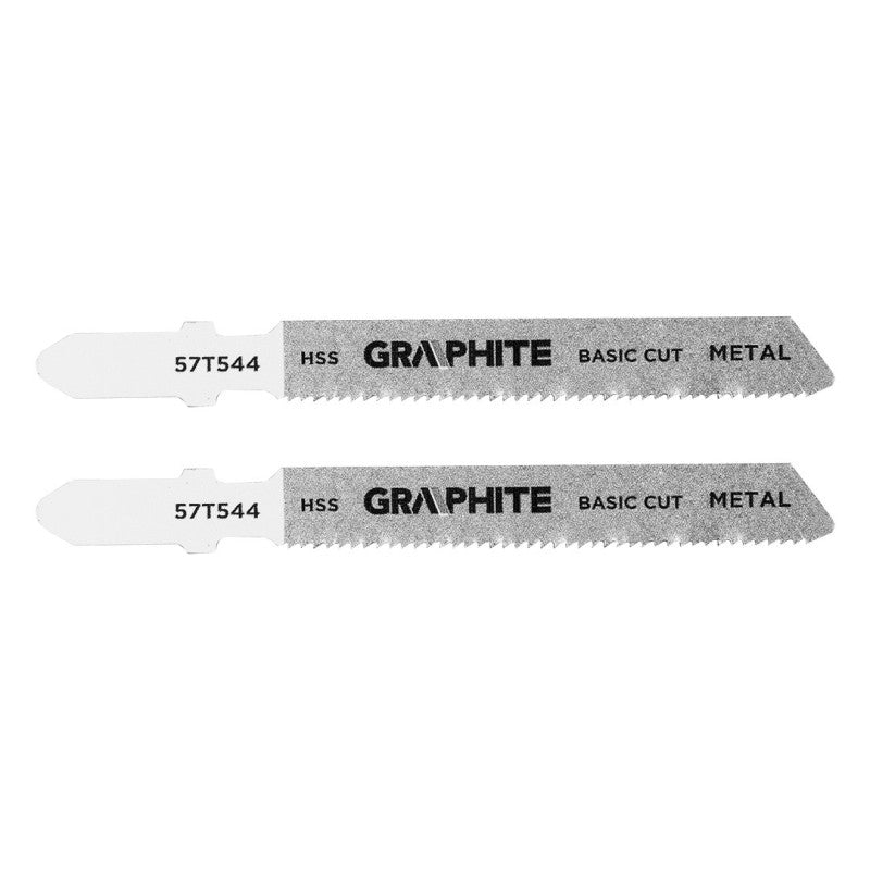 GRAPHITE Jigsaw blade, 21 TPI, HSS, T-shaped handle, 2 pcs — 57T544