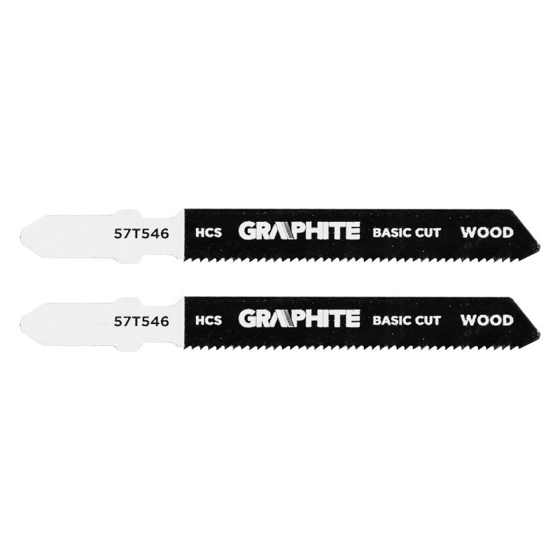 GRAPHITE Jigsaw blade, 21 TPI, HSC, T-shaped handle, 2 pcs — 57T546