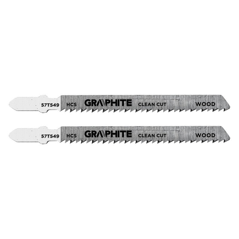 GRAPHITE Jigsaw blade, 10 TPI, HSC, T-shaped handle, 2 pcs, clean cut — 57T549