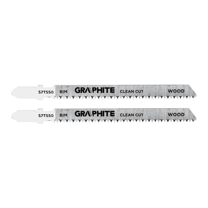 GRAPHITE Jigsaw blade, 14 TPI, BIM, T-shaped handle, 2 pcs, clean cut — 57T550