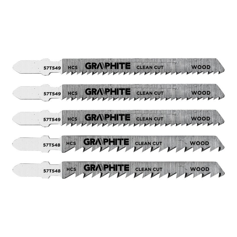 GRAPHITE Jigsaw blades, 6 TPI, 10 TPI, T-handle, 5 pcs — 57T551