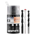 GRAPHITE Set of drill bits for metal, wood, brick: 3, 4, 5, 6, 8, 10 mm, 18 pcs — 54T430