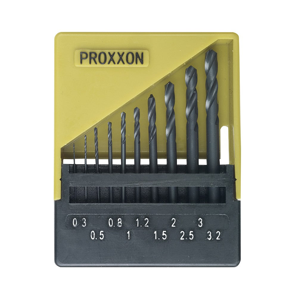 PROXXON HSS twist drill set, DIN 388, 0.3 to 3.2 mm (10-piece)