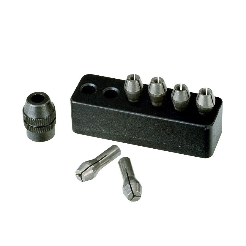 PROXXON MICROMOT Collets, 6 pcs. with collet nut and holder, 1 – 3.2 mm