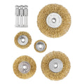 GRAPHITE Wire wheel brushes, crimped wire, brass-plated, 25, 38, 50, 63, 75 mm, 5 pcs. — 57T403