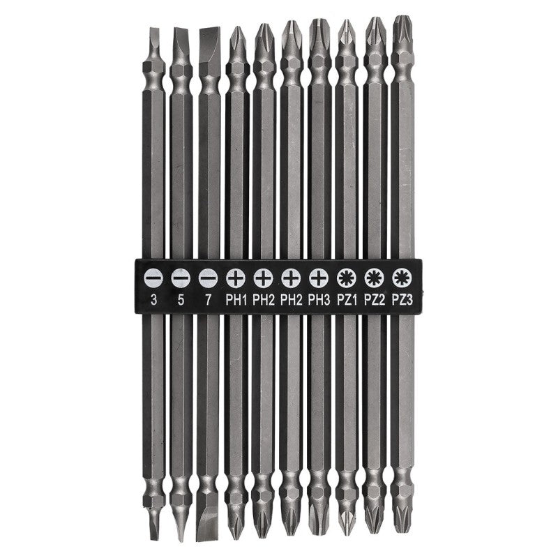 GRAPHITE Set of long reversible bits: SL3 /5/7, PH1 /2 /2 /3, PZ1/2/3 x 150 mm, 10 pcs. — 56T511
