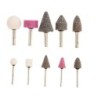 Top Tools Mounted stone set, 10 pcs, chrome plated shank, dia 6mm (1/4") — 60H006