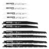 GRAPHITE Blades for reciprocating saw, HCS/BIM, set 10 pcs — 56H049