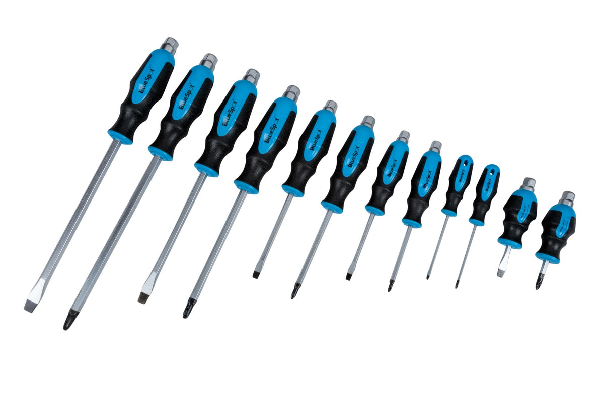 Blue Spot Tools 12 PCE Hex Bolster Screwdriver Set with Storage Case
