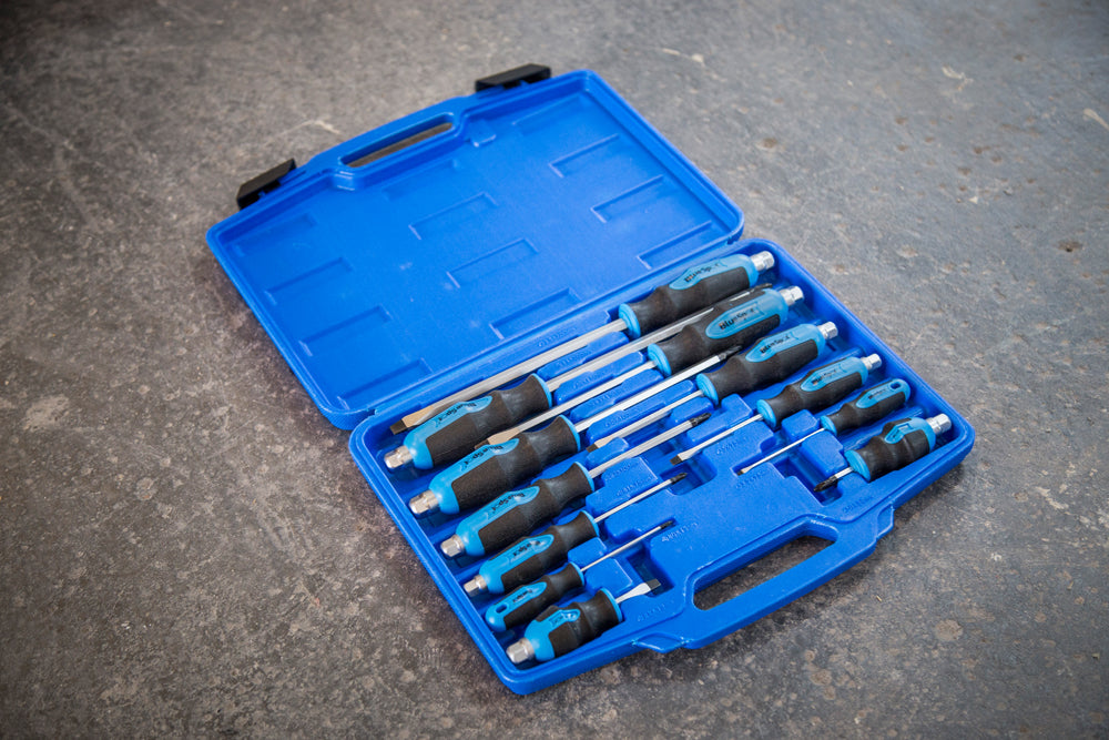 Blue Spot Tools 12 PCE Hex Bolster Screwdriver Set with Storage Case