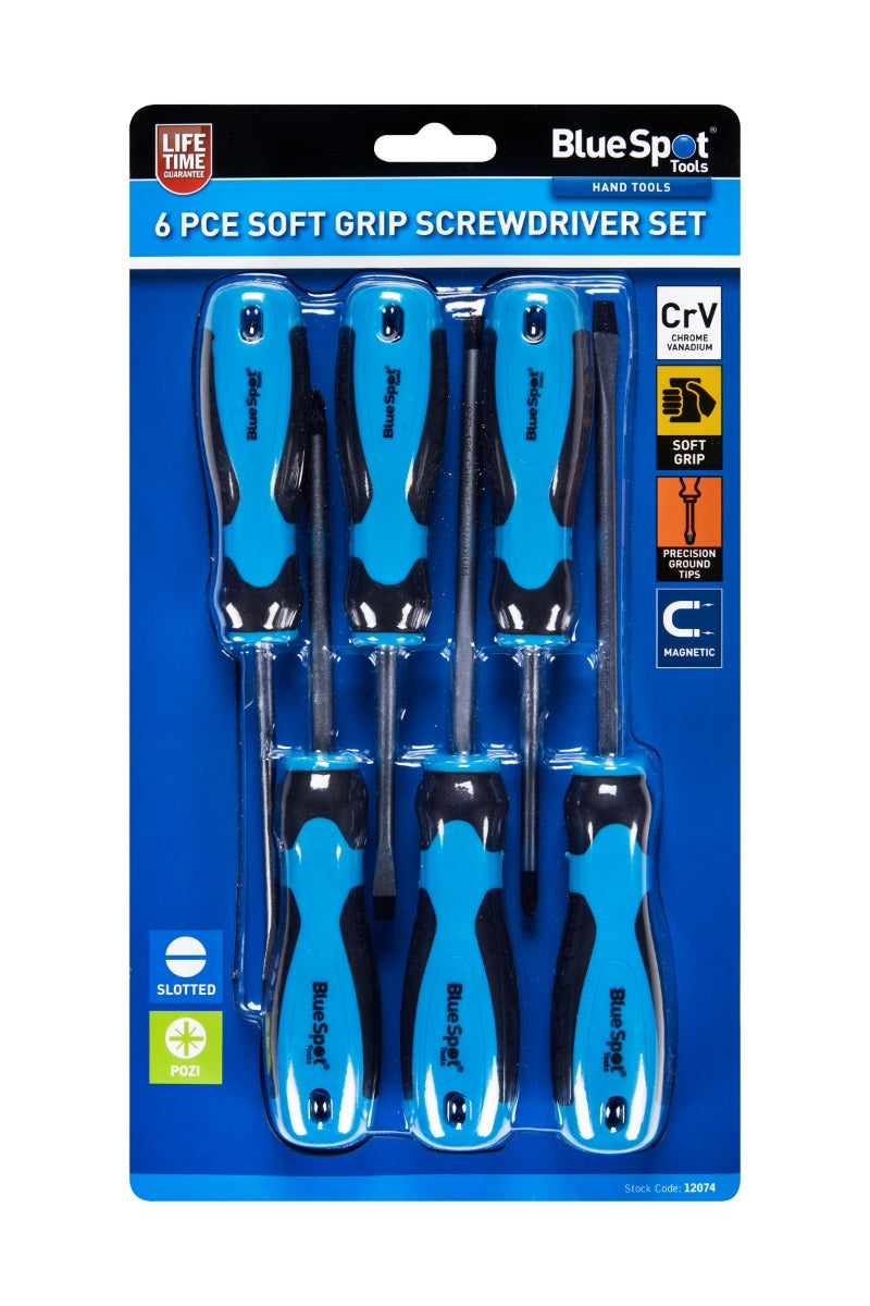 Blue Spot Tools 6Pce Soft Grip Screwdriver Set