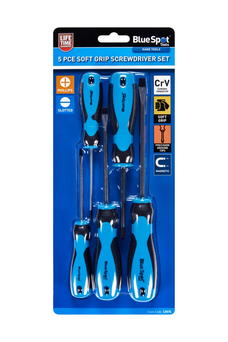 Blue Spot Tools 5Pce Soft Grip Screwdriver Set