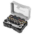 GRAPHITE Set of 25 mm bits and sockets with ratchet and 60 mm magnetic holder, 24 pieces. — 56T559