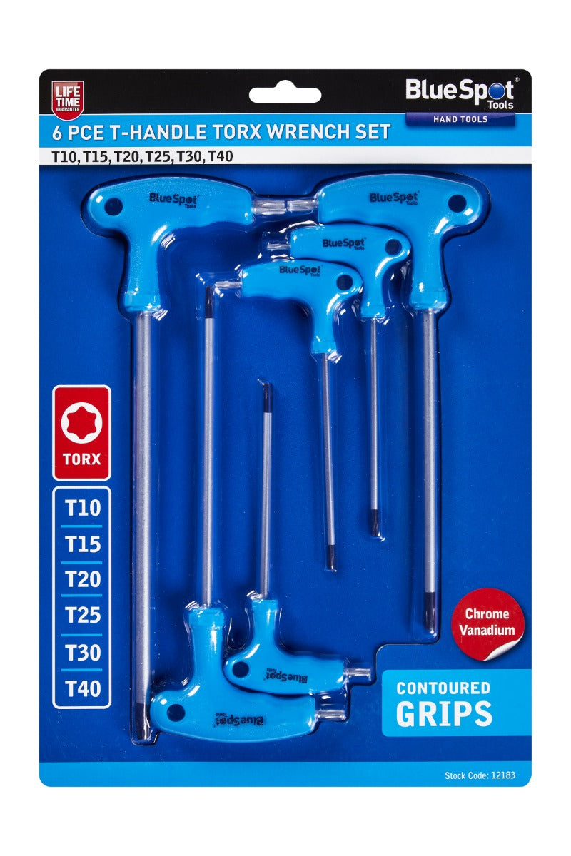 Blue Spot Tools 6 PCE T-Handle Torx Wrench Set (T10-T40)