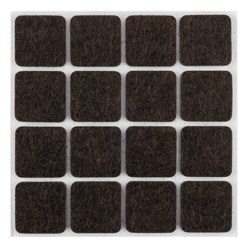 NEO TOOLS Self-adhesive felt pads, dark brown 25x25 mm, 16 pcs. — 85-212